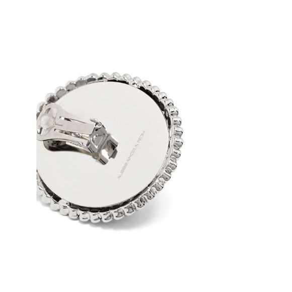 ALESSANDRA RICH CRYSTAL AND PEARL OVAL EARRINGS - Picture 3 of 3